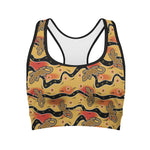 Aboriginal Lizard Pattern Print Women's Sports Bra