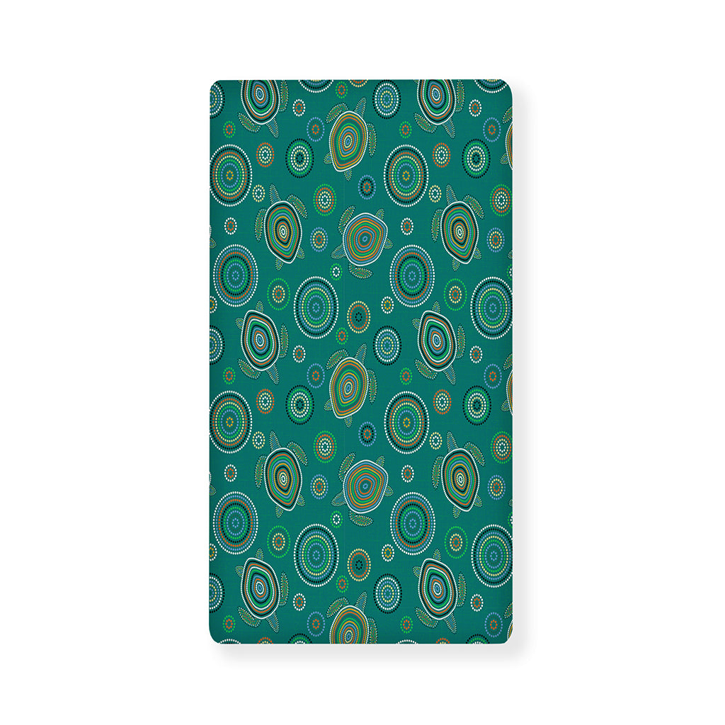 Aboriginal Sea Turtle Pattern Print Baby Crib Sheet