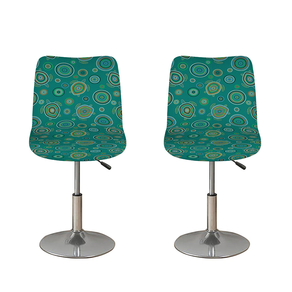 Aboriginal Sea Turtle Pattern Print Bar Stool Covers