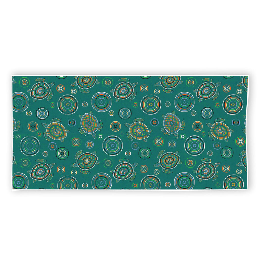 Aboriginal Sea Turtle Pattern Print Beach Towel