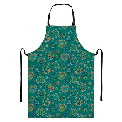 Aboriginal Sea Turtle Pattern Print Bib Apron With Pocket
