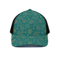 Aboriginal Sea Turtle Pattern Print Black Mesh Trucker Hat