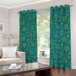 Aboriginal Sea Turtle Pattern Print Blackout Grommet Curtains