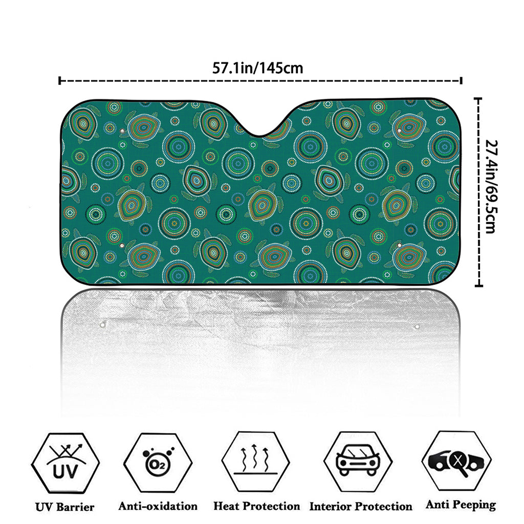 Aboriginal Sea Turtle Pattern Print Car Windshield Sun Shade