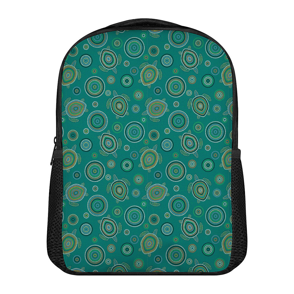 Aboriginal Sea Turtle Pattern Print Casual Backpack
