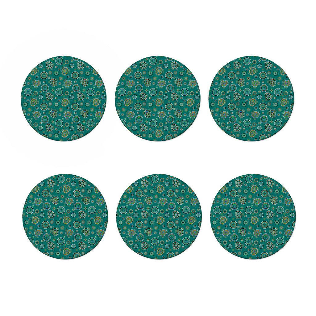 Aboriginal Sea Turtle Pattern Print Coaster Set