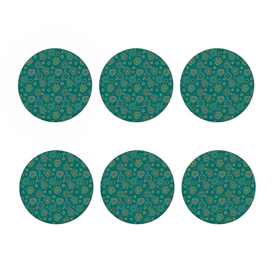Aboriginal Sea Turtle Pattern Print Coaster Set