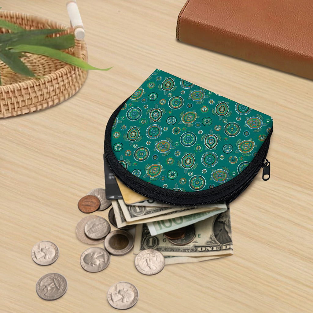 Aboriginal Sea Turtle Pattern Print Coin Purse