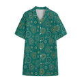 Aboriginal Sea Turtle Pattern Print Cotton Hawaiian Shirt