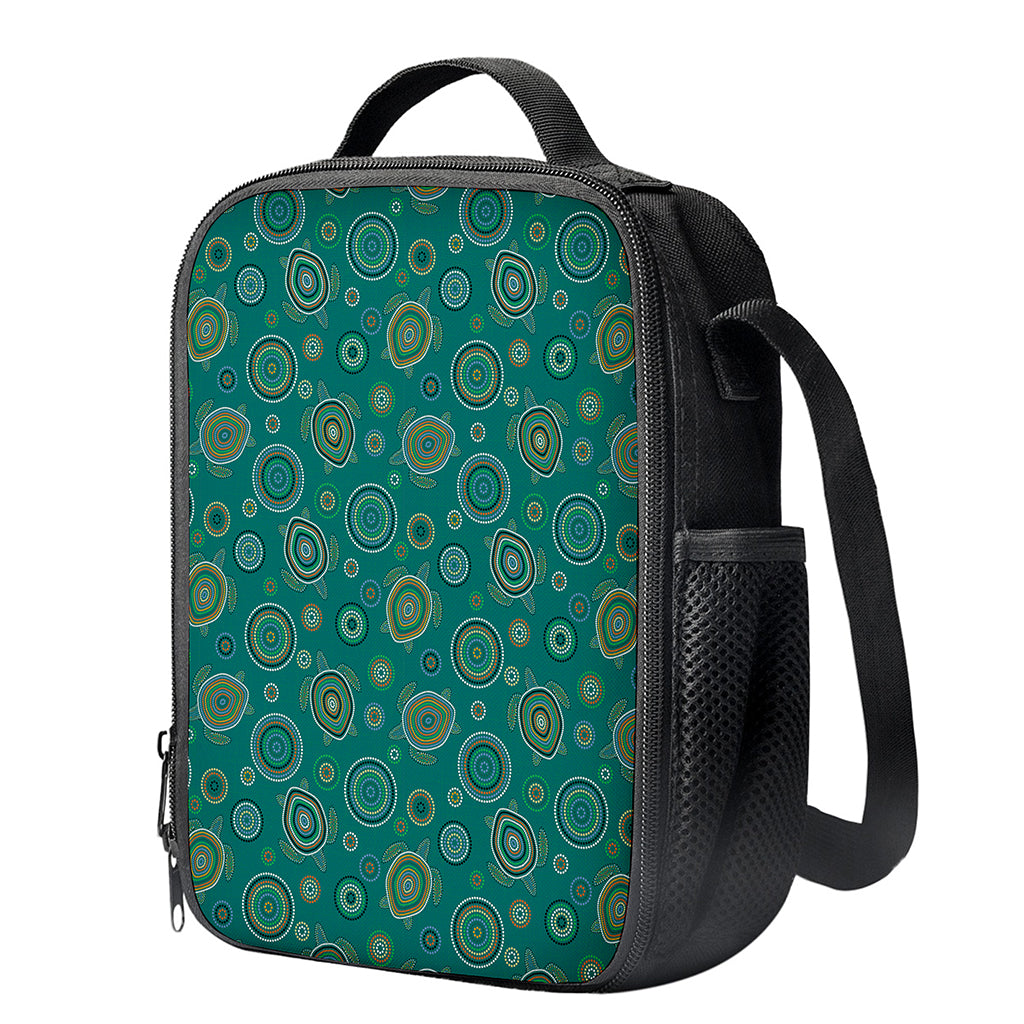 Aboriginal Sea Turtle Pattern Print Crossbody Lunch Bag