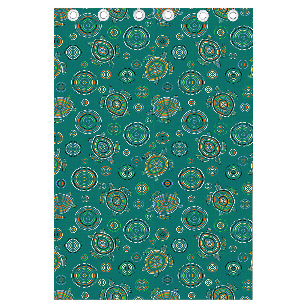 Aboriginal Sea Turtle Pattern Print Curtain