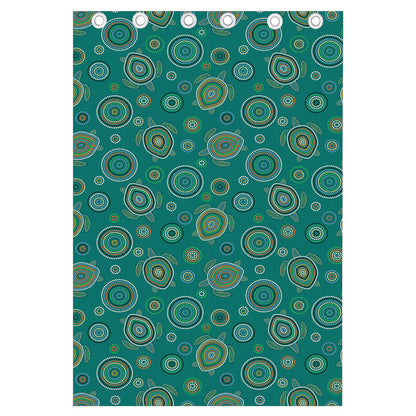 Aboriginal Sea Turtle Pattern Print Curtain