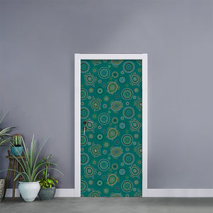 Aboriginal Sea Turtle Pattern Print Door Sticker