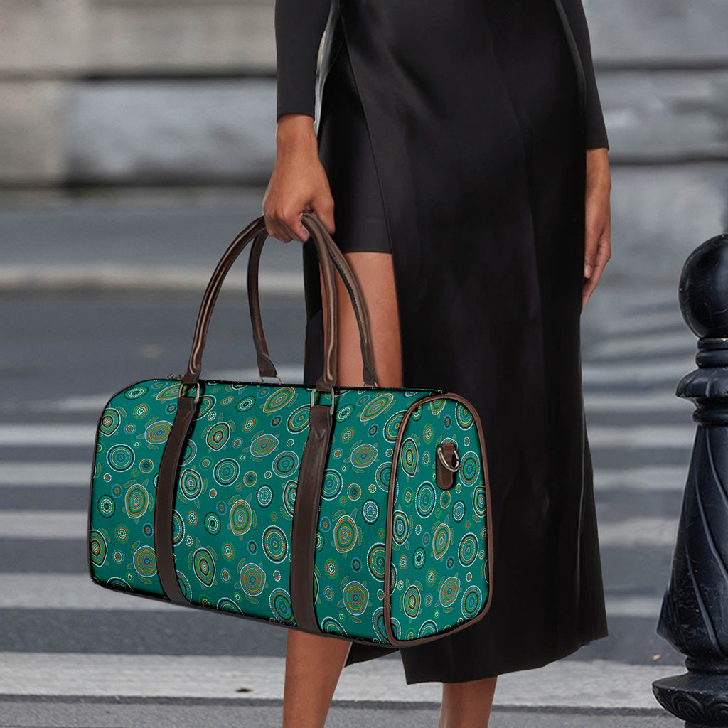 Aboriginal Sea Turtle Pattern Print Duffle Bag