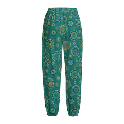 Aboriginal Sea Turtle Pattern Print Fleece Lined Knit Pants