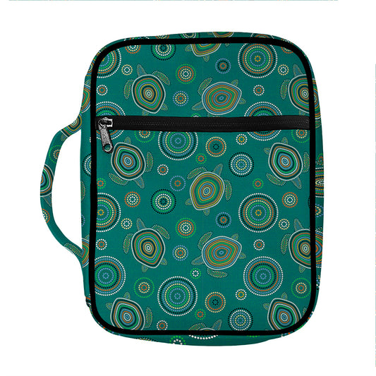 Aboriginal Sea Turtle Pattern Print Front Pocket Bible Bag