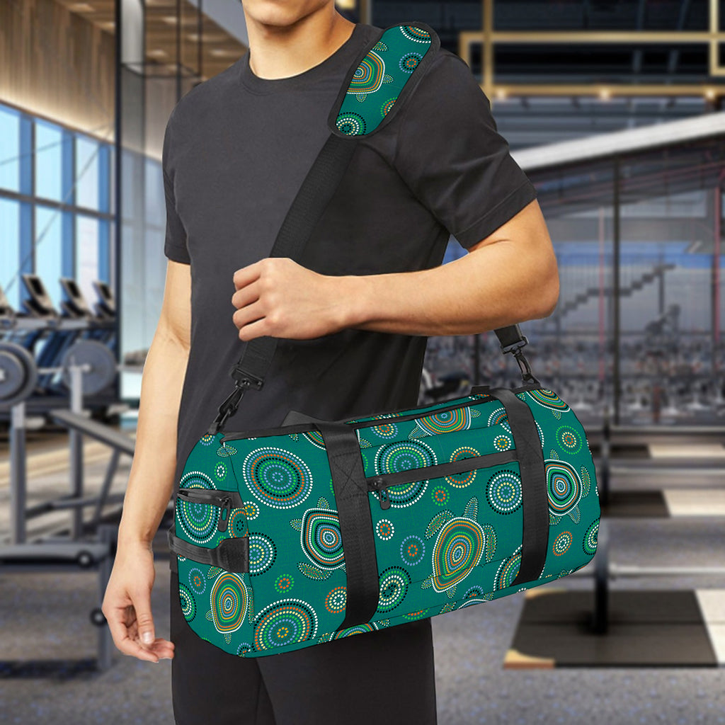 Aboriginal Sea Turtle Pattern Print Gym Bag