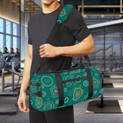 Aboriginal Sea Turtle Pattern Print Gym Bag