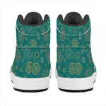 Aboriginal Sea Turtle Pattern Print High Top Leather Sneakers