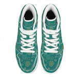 Aboriginal Sea Turtle Pattern Print High Top Leather Sneakers