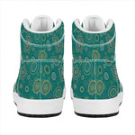 Aboriginal Sea Turtle Pattern Print High Top Leather Sneakers