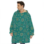 Aboriginal Sea Turtle Pattern Print Hoodie Blanket