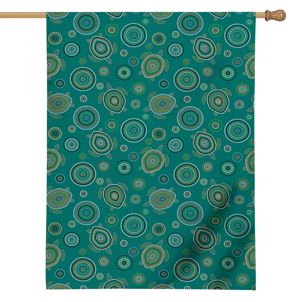 Aboriginal Sea Turtle Pattern Print House Flag