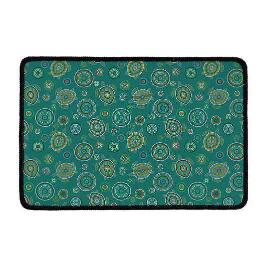 Aboriginal Sea Turtle Pattern Print Kitchen Mat