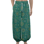 Aboriginal Sea Turtle Pattern Print Lantern Pants