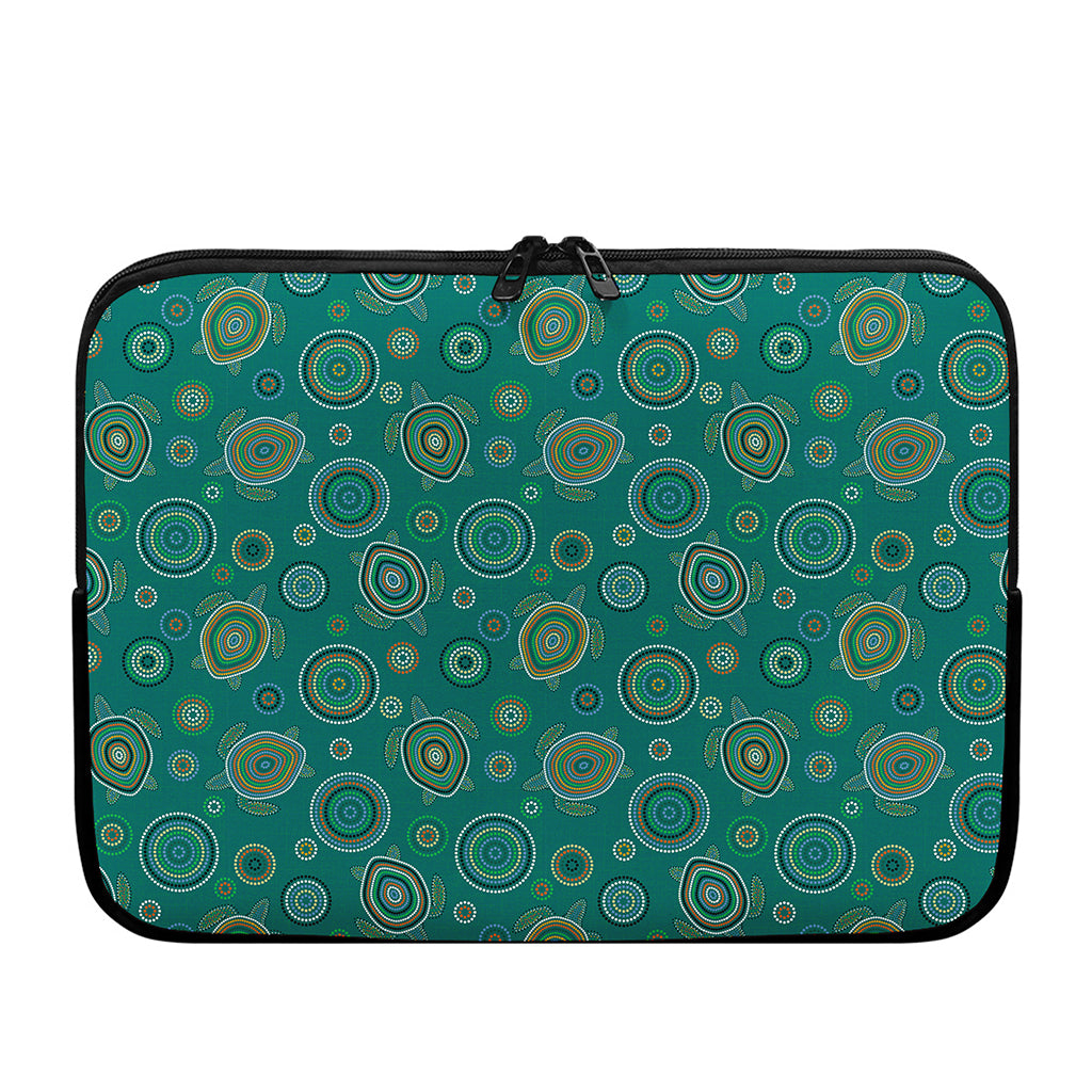 Aboriginal Sea Turtle Pattern Print Laptop Sleeve