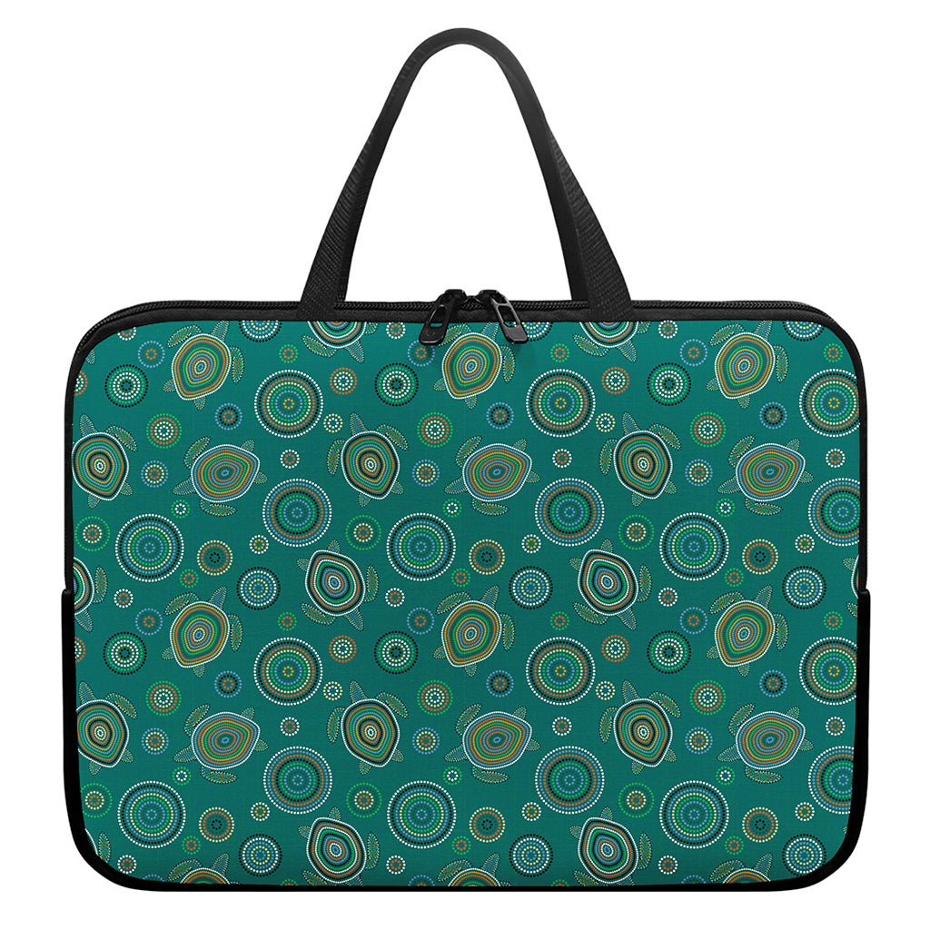 Aboriginal Sea Turtle Pattern Print Laptop Sleeve With Handle