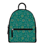 Aboriginal Sea Turtle Pattern Print Leather Backpack