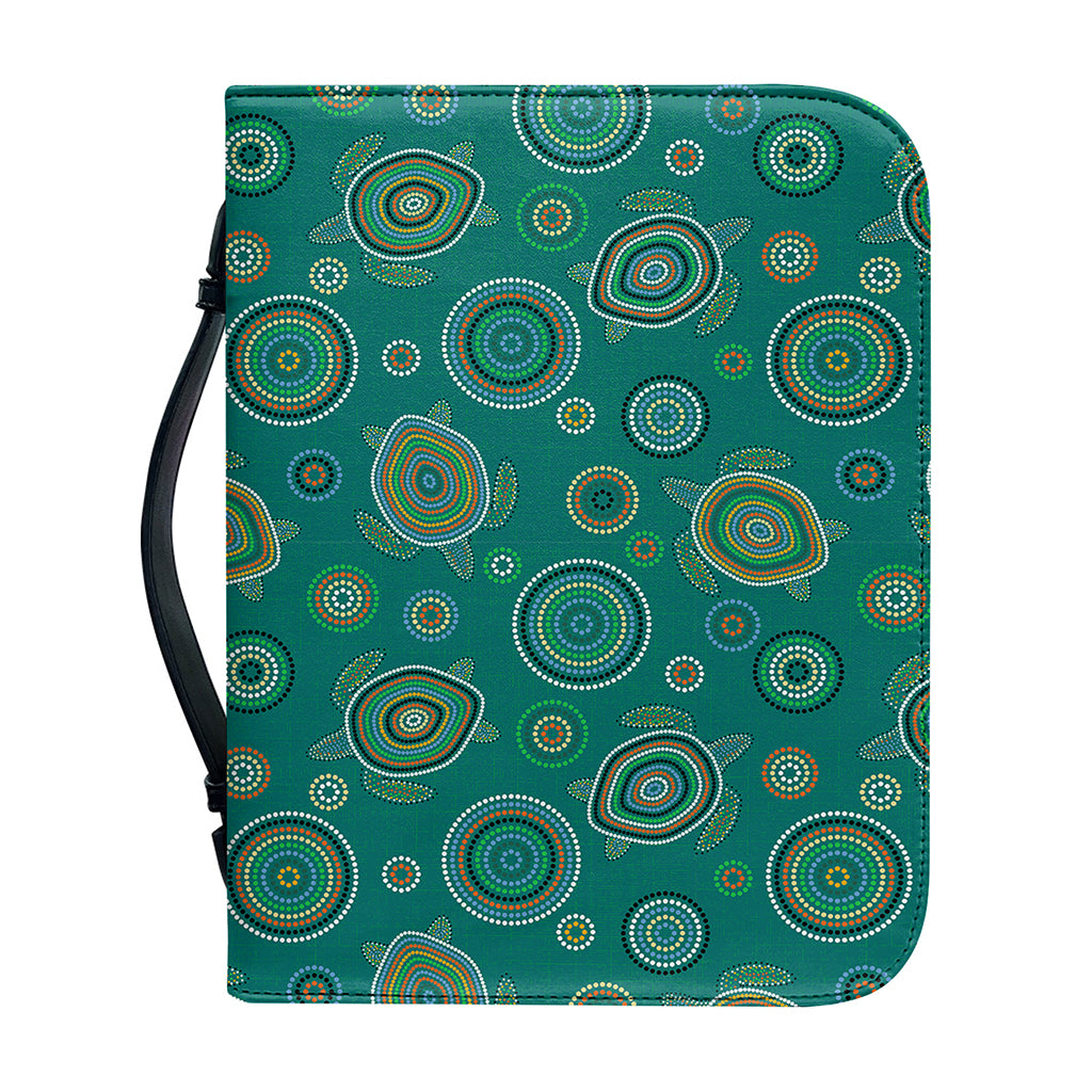 Aboriginal Sea Turtle Pattern Print Leather Bible Cover