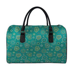 Aboriginal Sea Turtle Pattern Print Leather Duffle Bag