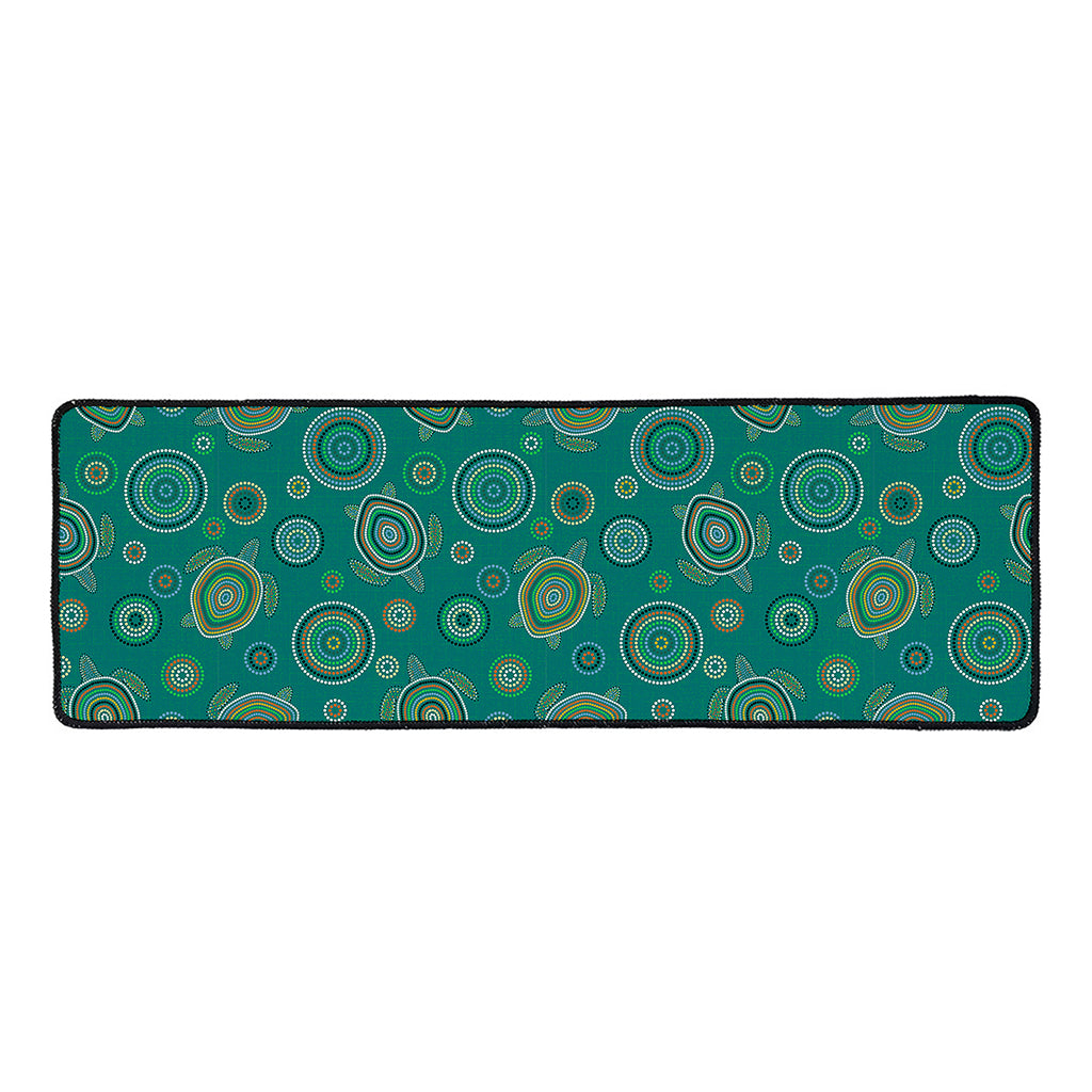 Aboriginal Sea Turtle Pattern Print Long Kitchen Mat