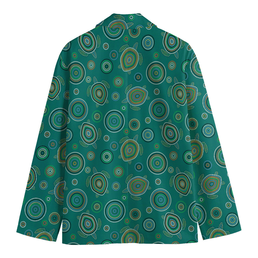 Aboriginal Sea Turtle Pattern Print Men's Blazer