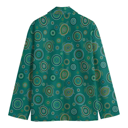 Aboriginal Sea Turtle Pattern Print Men's Blazer