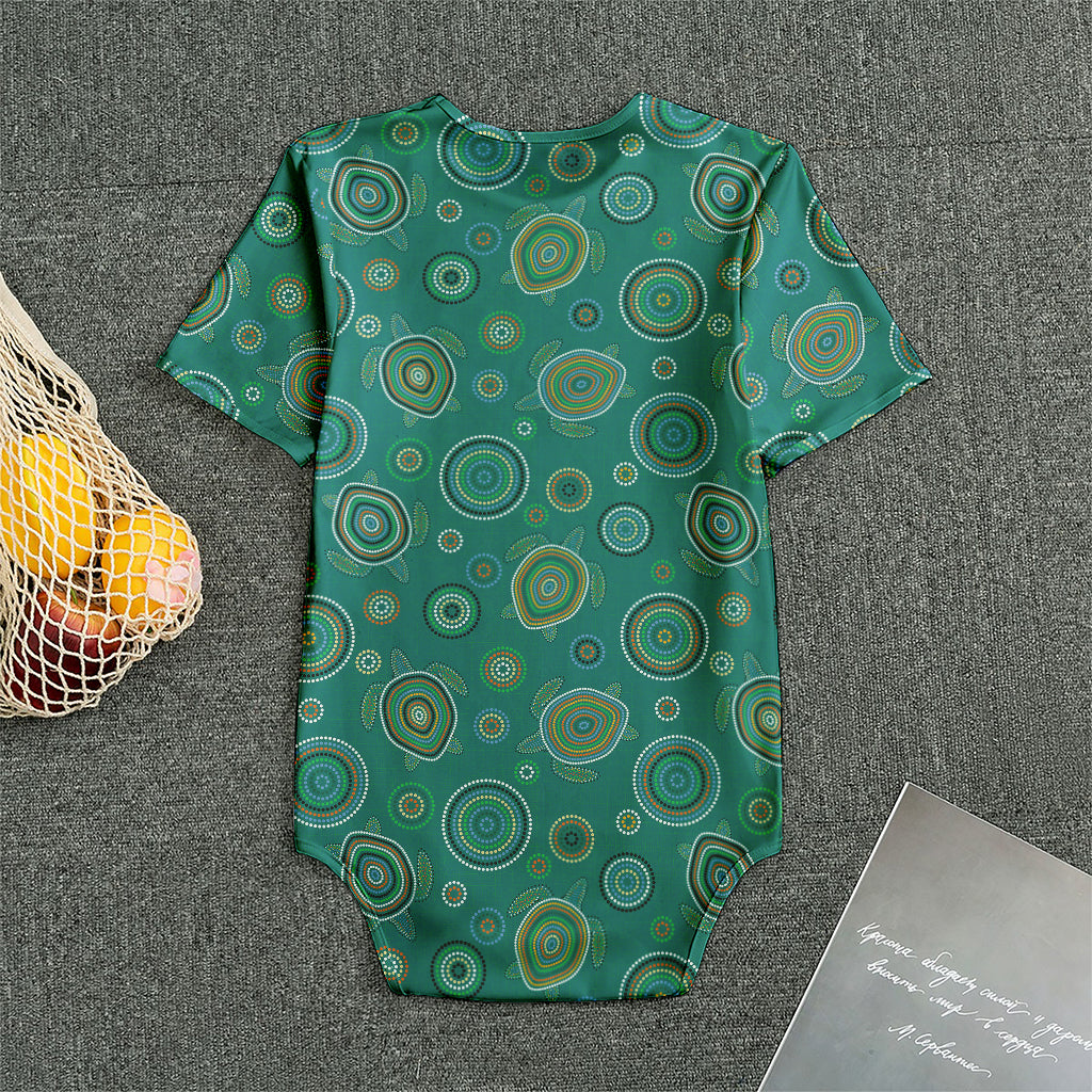 Aboriginal Sea Turtle Pattern Print Men's Bodysuit