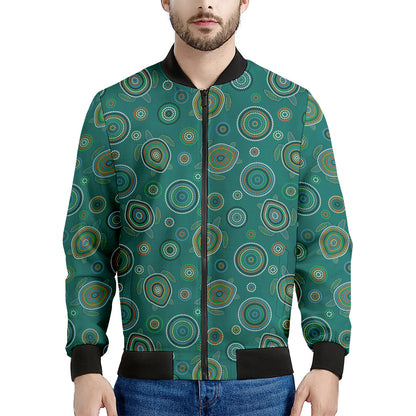 Aboriginal Sea Turtle Pattern Print Men's Bomber Jacket