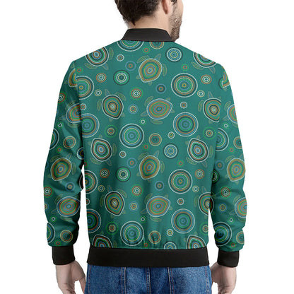 Aboriginal Sea Turtle Pattern Print Men's Bomber Jacket