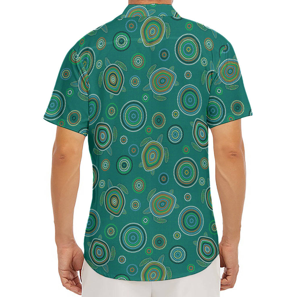 Aboriginal Sea Turtle Pattern Print Men's Deep V-Neck Shirt