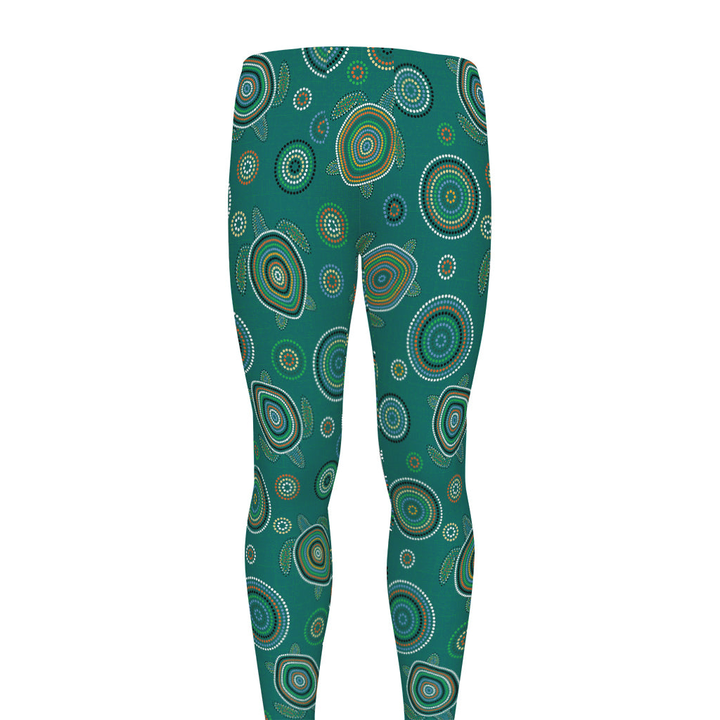 Aboriginal Sea Turtle Pattern Print Men's leggings