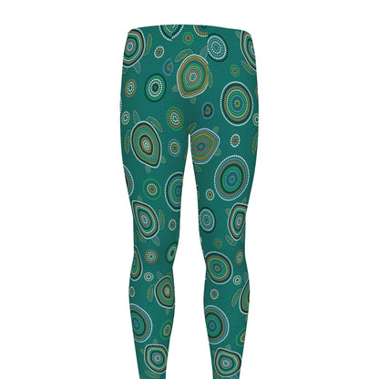 Aboriginal Sea Turtle Pattern Print Men's leggings