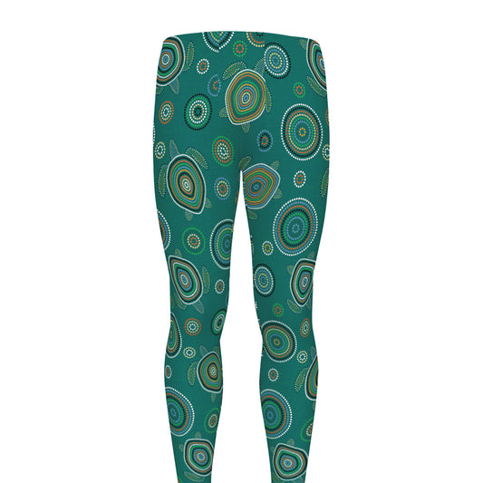 Aboriginal Sea Turtle Pattern Print Men's leggings