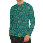 Aboriginal Sea Turtle Pattern Print Men's Long Sleeve Rash Guard