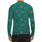 Aboriginal Sea Turtle Pattern Print Men's Long Sleeve Rash Guard