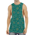 Aboriginal Sea Turtle Pattern Print Men's Muscle Tank Top