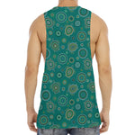 Aboriginal Sea Turtle Pattern Print Men's Muscle Tank Top