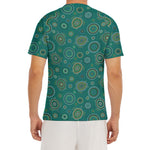 Aboriginal Sea Turtle Pattern Print Men's Short Sleeve Rash Guard