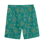Aboriginal Sea Turtle Pattern Print Men's Sports Shorts